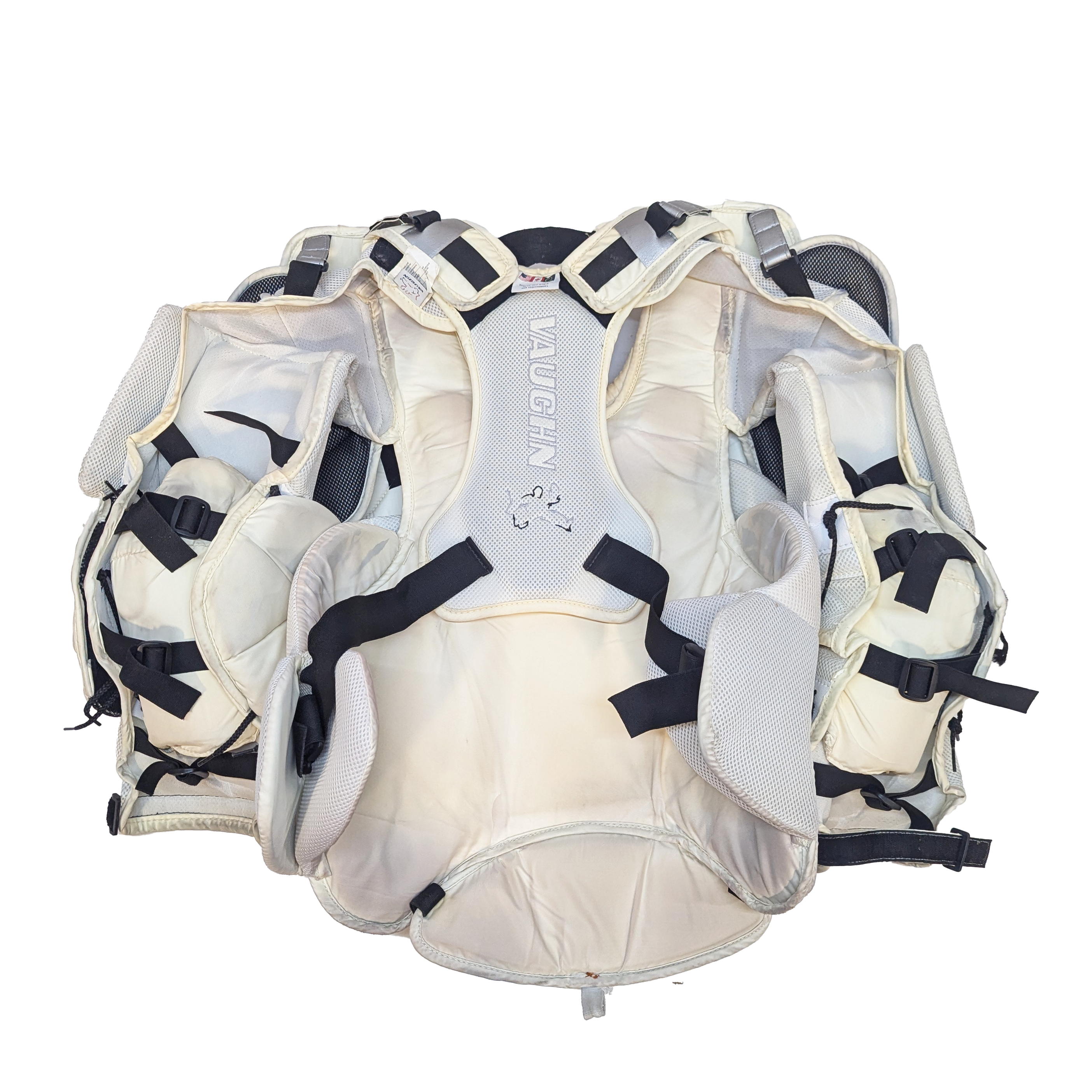 Vaughn V6 2200 - Plastron de gardien de but Pro Stock d'occasion (blanc)